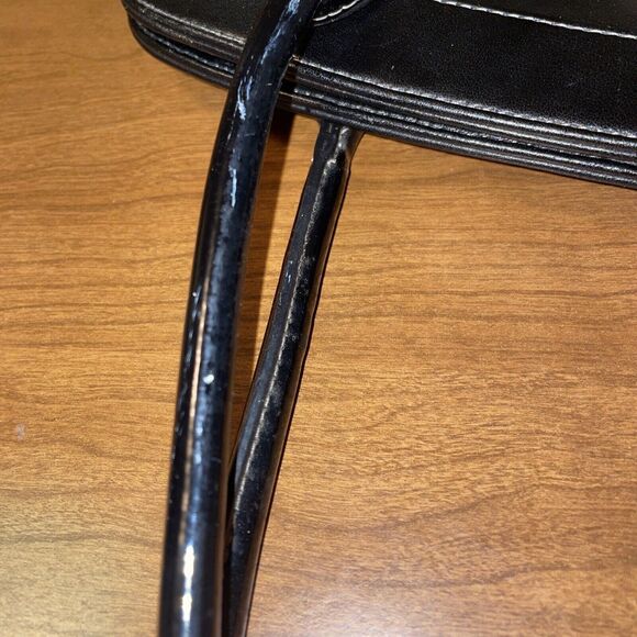 MaggiB Shoulder Purse Black Brown Green Plaid Tweed Snap Close Faux Leather Trim - Picture 11 of 16